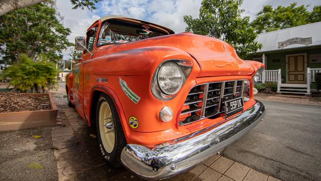 COPYRIGHT WARNING for Moreton Life ONLY. Phone Kylie Knight 3480 8226. Jump in my car. 1955 Chevrolet 3100 Taskforce pickup truck. Owned by Steve Horne and Linda Stenner.