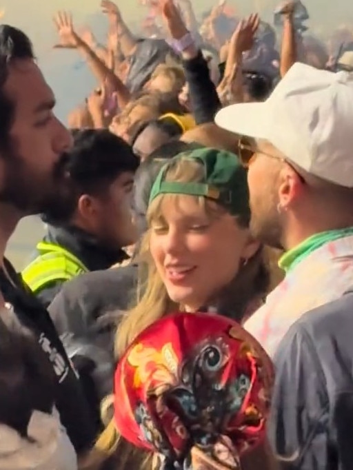 Taylor Swift and Travis Kelce dancing together at Coachella 2024 last weekend. Photo: TikTok