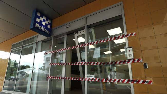 An incident resulted in the closure of the front counter of Darwin Police station on Monday. The city station is currently being used as a corrections facility for 50 prisoner. Picture: Zizi Averill