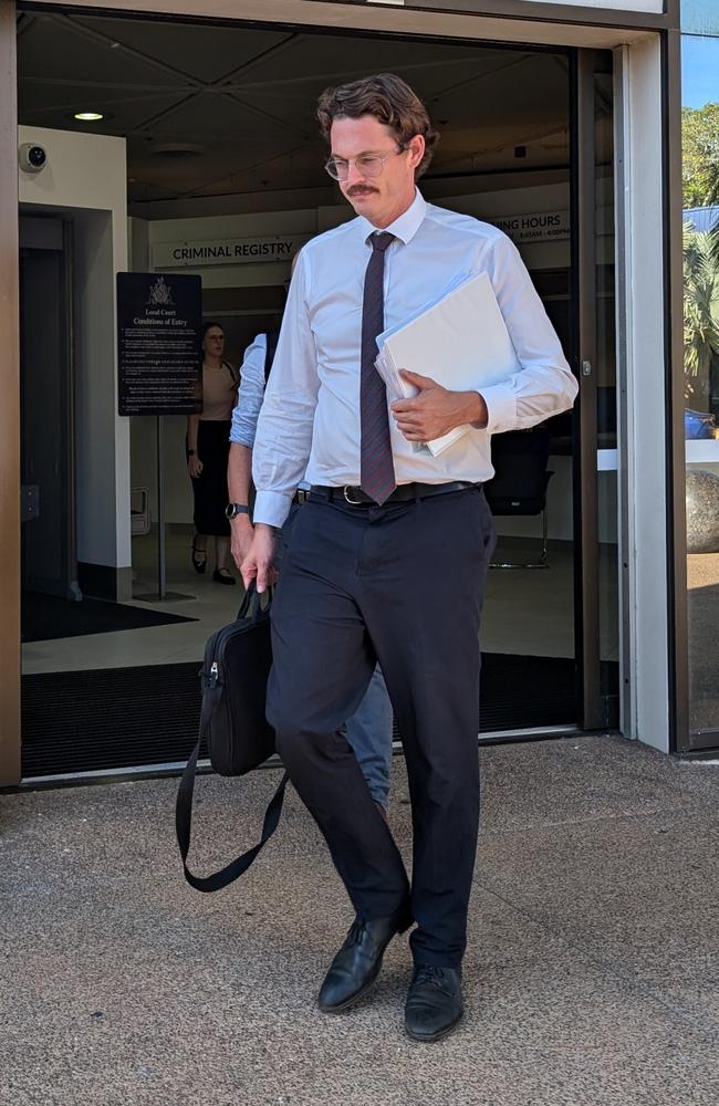 NT Health’s legal representative Michael McCarthy leaving Darwin Local Court following the coronial investigation into two ‘unexpected deaths’ at Royal Darwin Hospital. Picture: Zizi Averill