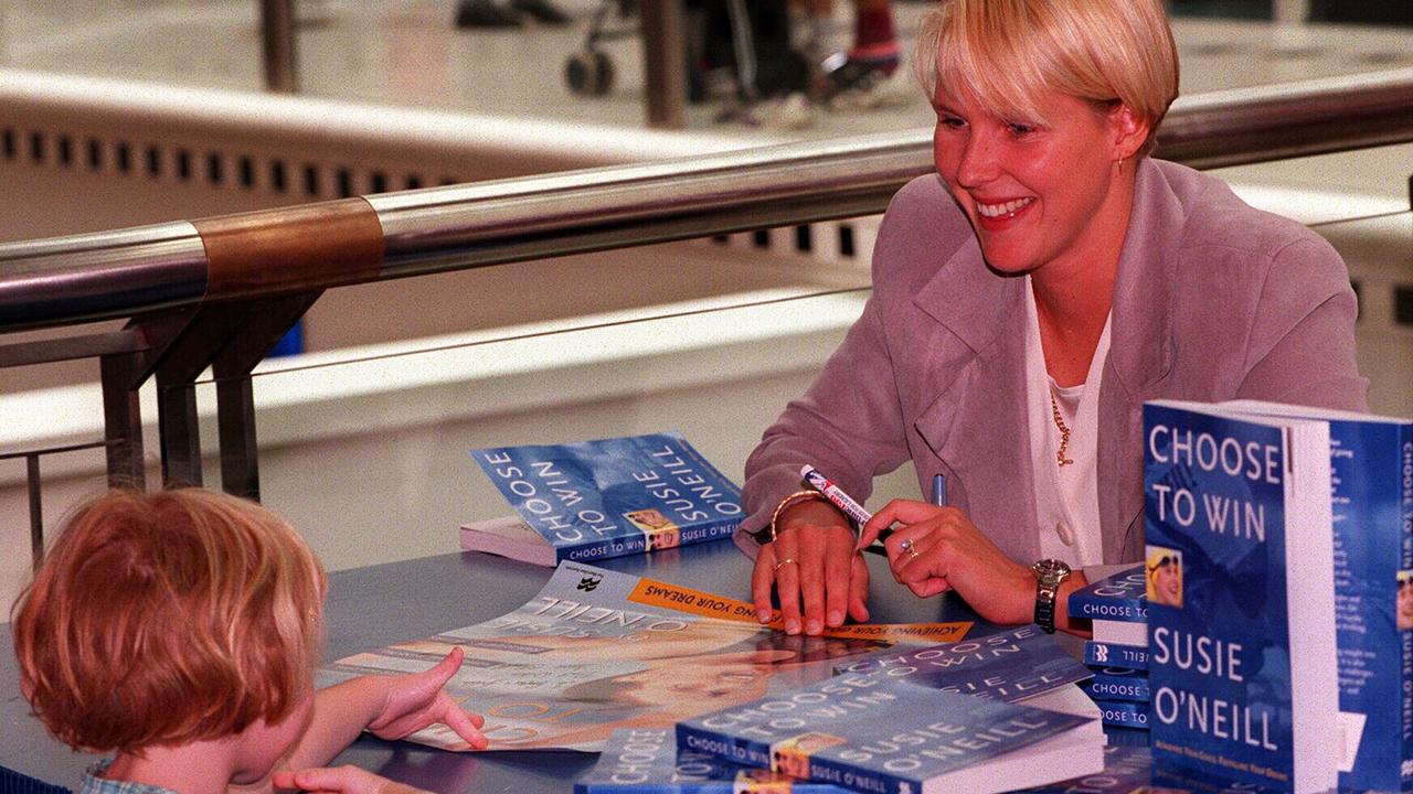 Swimmer Susie O'Neill at a book signing in Westfield Parramatta two years after winning gold at the Atlanta Olympics and before claiming gold in Sydney.