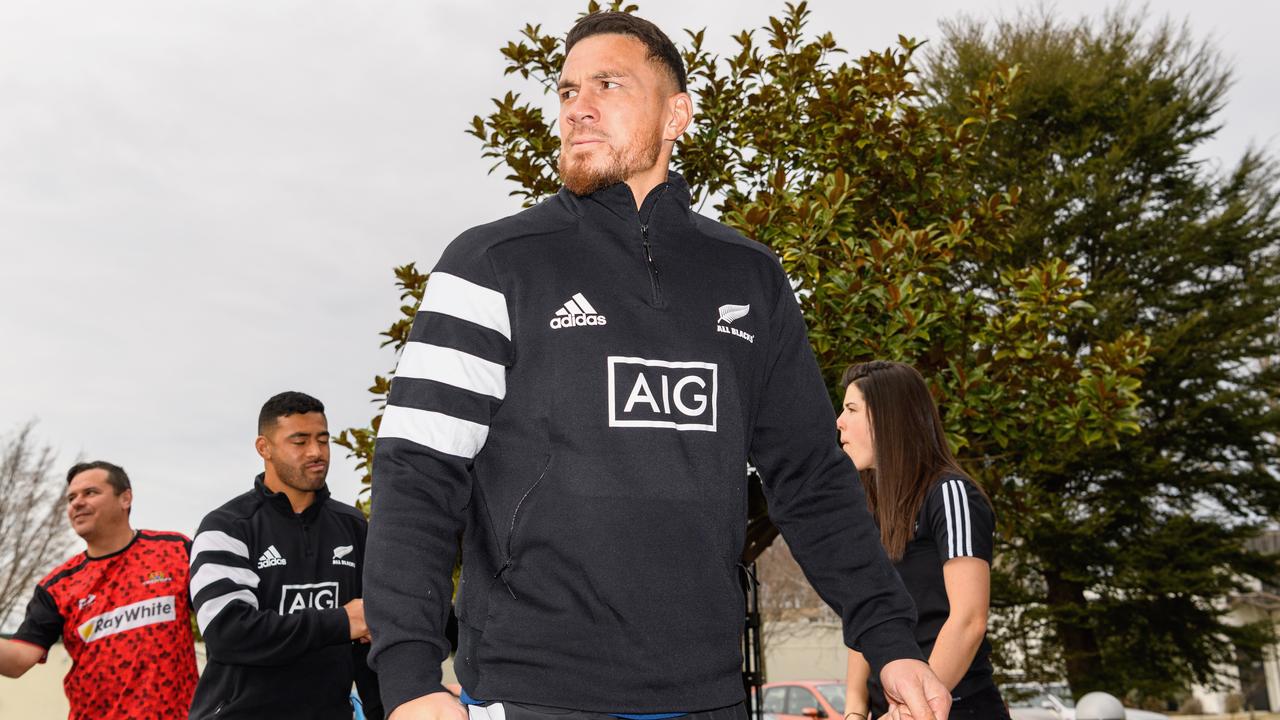 Sonny Bill Williams arrives for a skills session with the Canterbury Resilience Foundation.