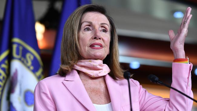 Nancy Pelosi is pressuring Mike Pence to invoke the 25th Amendment and remove Donald Trump from office. Picture: AFP.