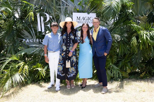 Jake, Nicole, Tyla and Billy Slater at the Magic Millions Showjumping and Polo. Picture by Luke Marsden.