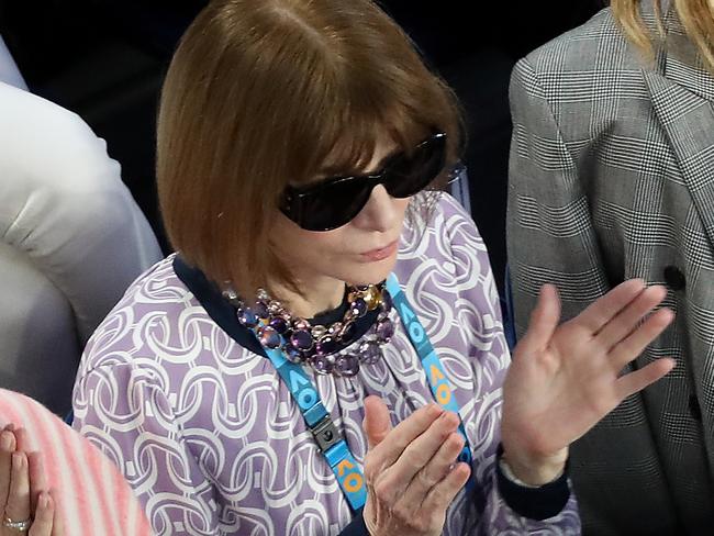 She was seen cheering on Federer during his loss to Stefanos Tsitsipas. Picture: AAP