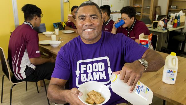 Petero Civoniceva at Deception Bay State High School for Food Bank. Picture: AAP Image/Richard Walker