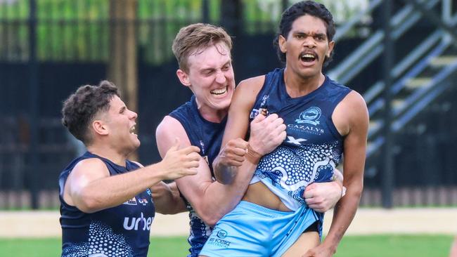 Liam Holt-Fitz has enjoyed a strong start to life at the Darwin Buffaloes in the 2022-23 NTFL season. Picture: Celina Whan / AFLNT Media