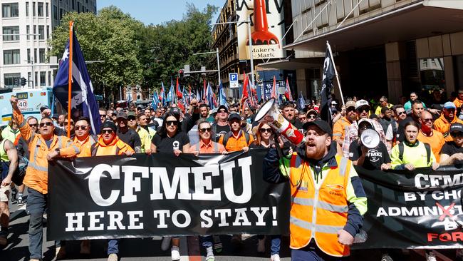 The forced appointment of an administrator to the CFMEU has outraged members and fellow blue-collar unions. Picture: NewsWire/ Nikki Short