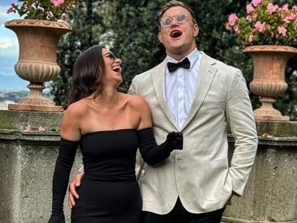 Danika Mason with partner NRL player Liam Knight attending Sam Burgess' wedding. Credit: Instagram.