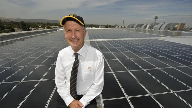 Adelaide Showground chief executive John Rothwell on the roof of the Goyder Pavilion.