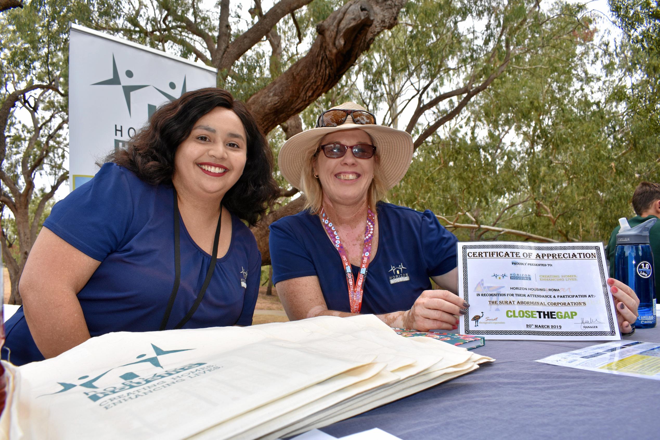 Sahsa Zuniger and Helen Brindley from Horizon Housing. Picture: Jorja McDonnell