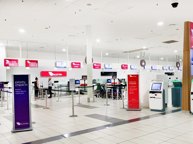 Virgin Australia’s Gold Coast check-in sat empty on Wednesday.