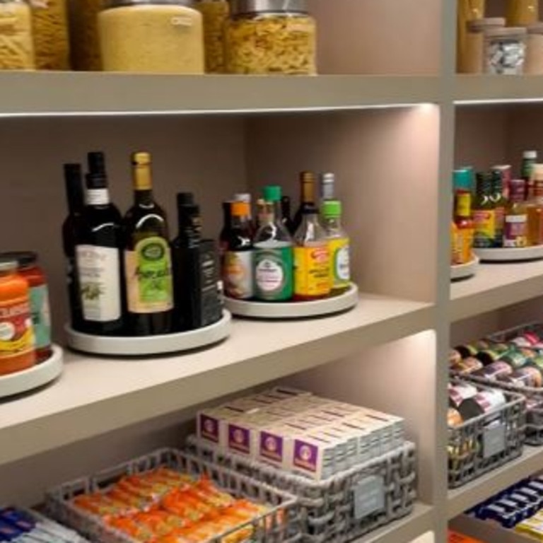 Kardashian has tons of pastas and condiments. Picture: Khloé Kardashian/YouTube
