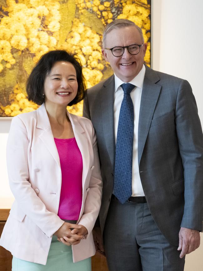 The pair were all smiles. Picture: NewsWire / Martin Ollman