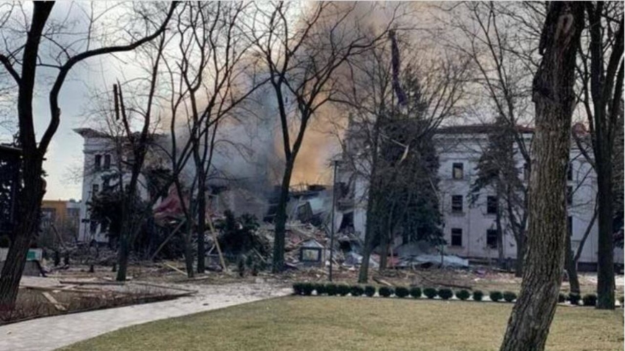 Donetsk Regional Theatre of Drama in Mariupol was destroyed by a Russian airstrike. Picture: Handout/Reuters