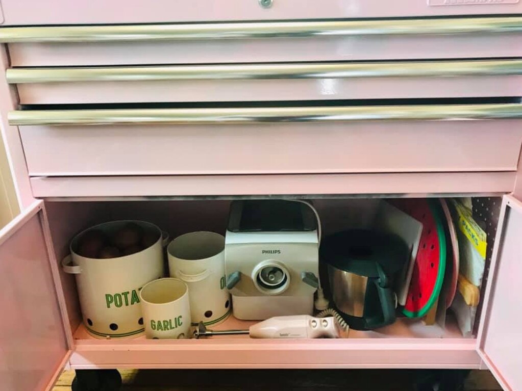 She uses the bottom draw for bulky kitchen items. Picture: Facebook/BunningsMumsAustralia