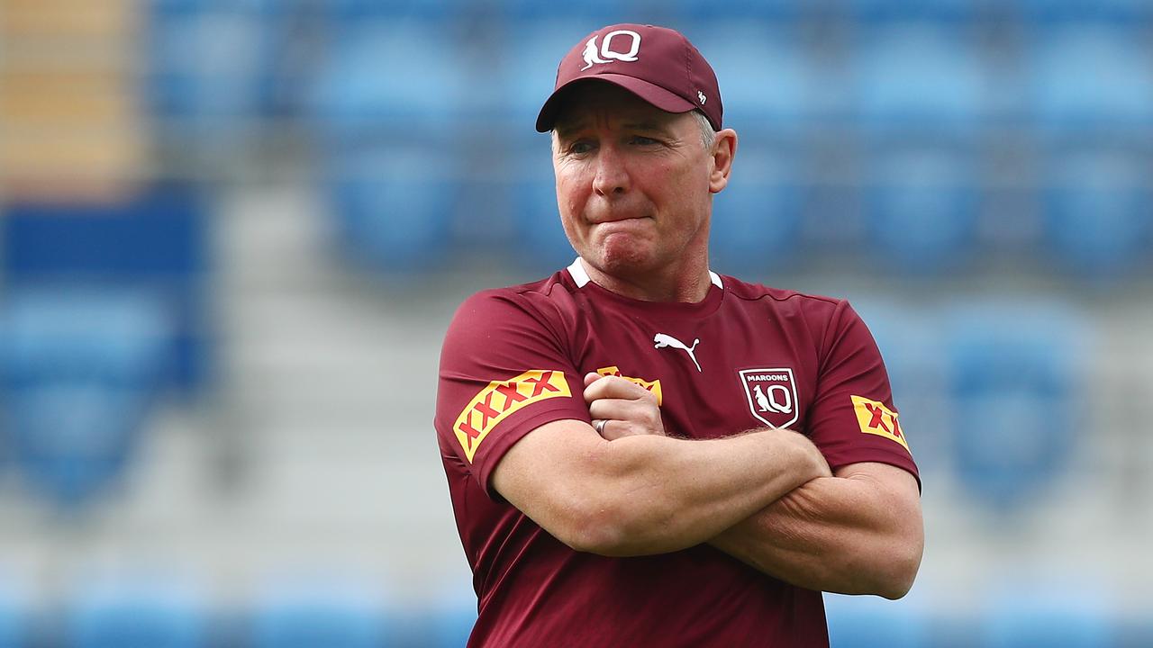 GOLD COAST, AUSTRALIA – JUNE 03: Coach Paul Green looks on during a Queensland Maroons State of Origin training session at Cbus Super Stadium on June 03, 2021 in Gold Coast, Australia. (Photo by Chris Hyde/Getty Images)