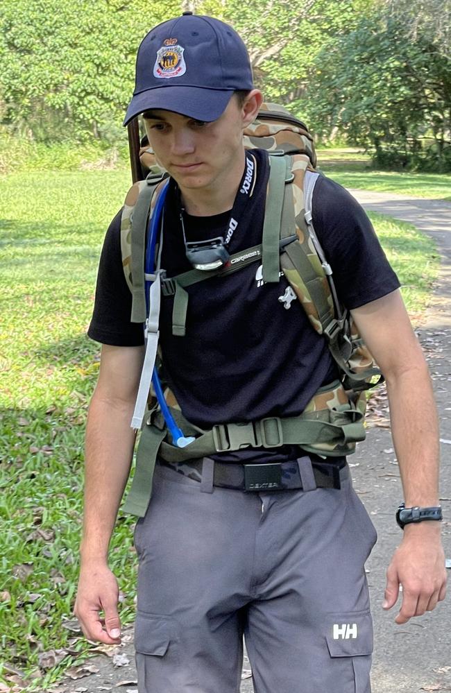 16 year old army cadet and high school student Murray MacGroarty has been walking for nine days straight to raise money and awareness for homeless vets. Photo: Fergus Gregg