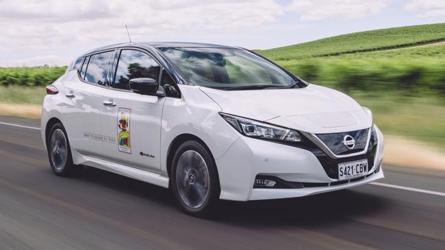 South Australian winemaker Joseph Evans powers his house with his Nissan Leaf. Picture: Thomas Wielecki.