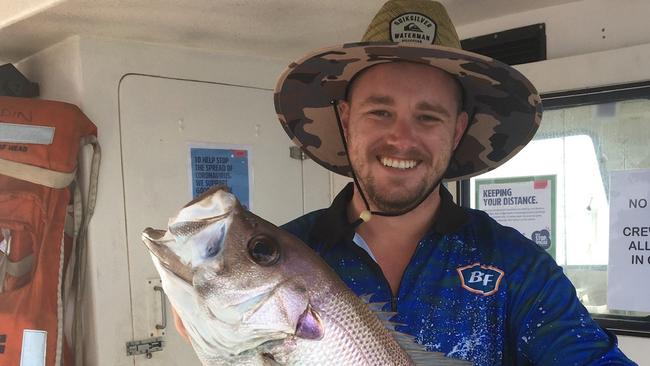 Eric with a great Pearl Perch caught on Reeltime Charters last Saturday off of Brooms Head.