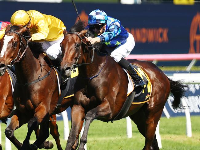 SYDNEY, AUSTRALIA - APRIL 06: Dylan Gibbons riding Circle Of Fire wins Race 2 Schweppes Chairman's Quality during Sydney Racing at Royal Randwick Racecourse on April 06, 2024 in Sydney, Australia. (Photo by Jeremy Ng/Getty Images)