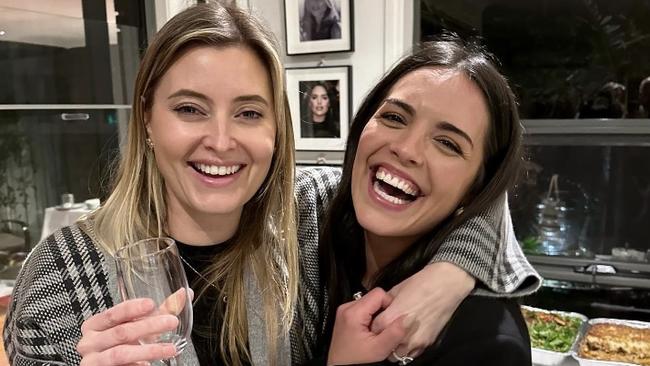 Sisters Holly Candy and Olympia Valance enjoy a catch-up. Picture: Supplied