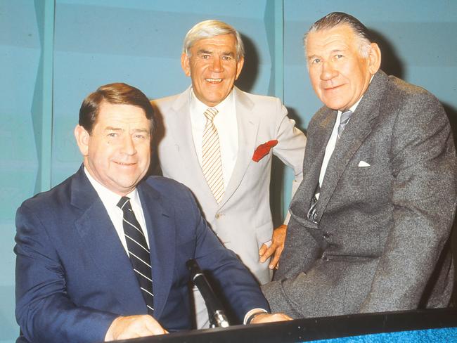 Ron Casey, Lou Richards and Jack Dyer. Picture: Getty Images