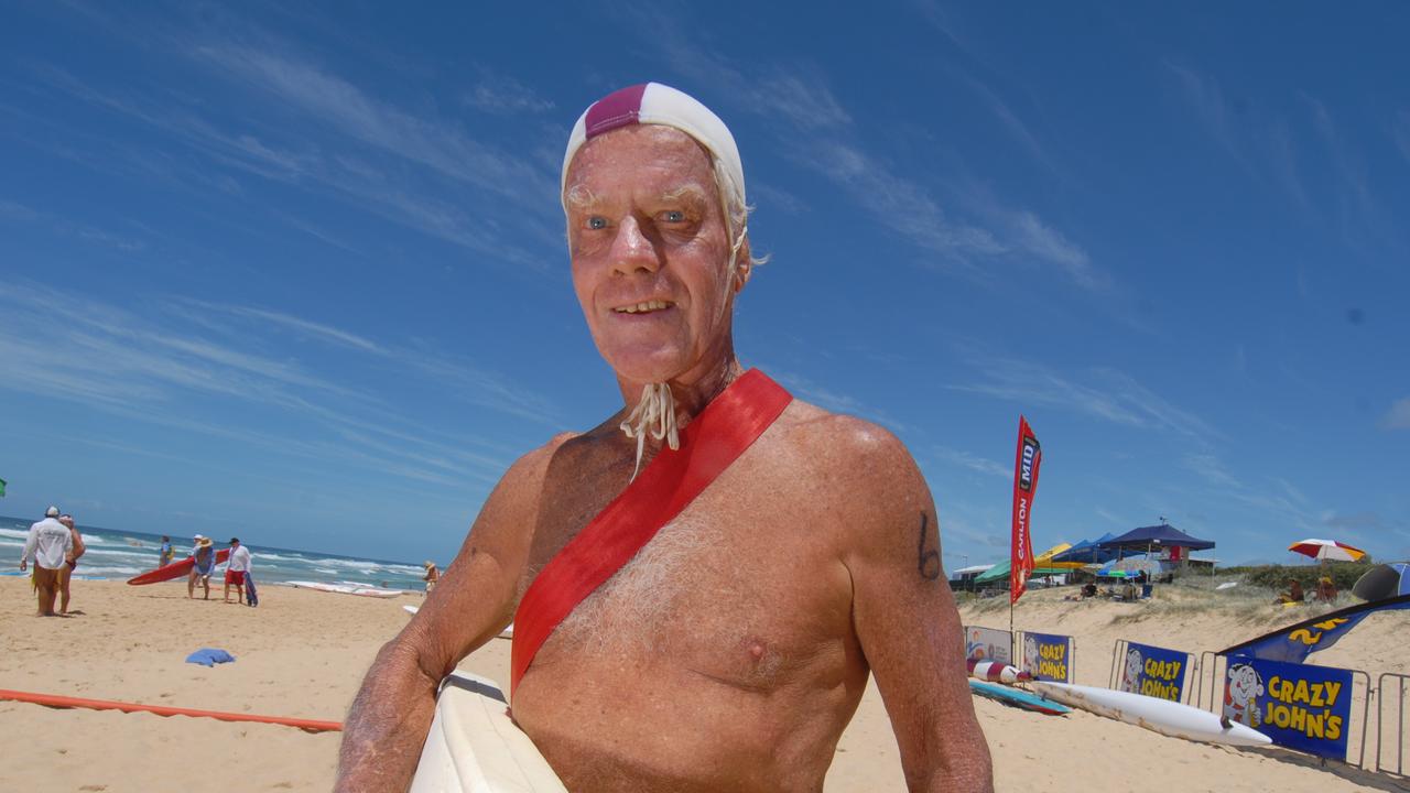 Anthony ‘Tony’ Wetherell at the Queensland Masters Surf Lifesaving Titles at Kawana Waters Surf Club in 2007. Picture: Warren Lynam