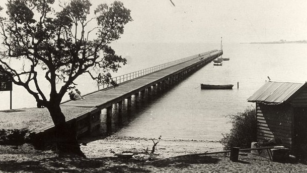 Hampton Pier in 1882. Locals are worried the century-year-old pier will be shut forever after Parks Victoria closed it last week.