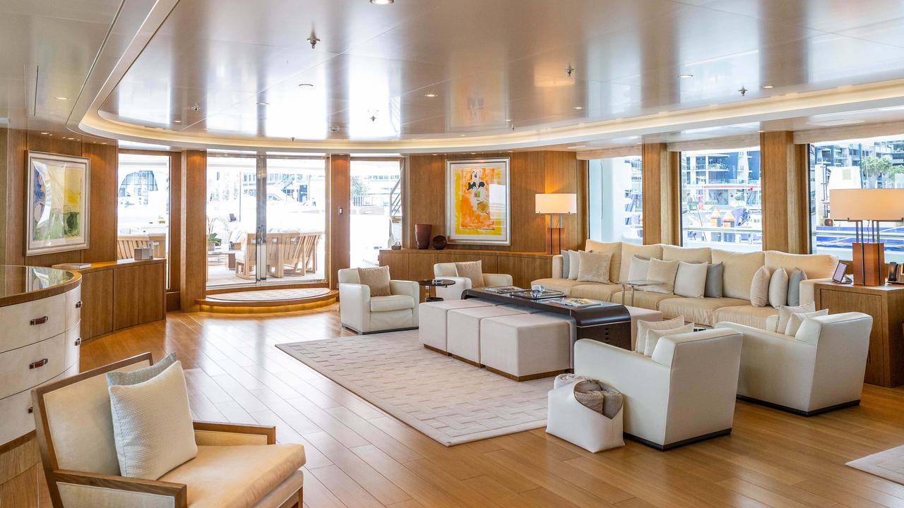 The interior of Superyacht Lady E. Picture: Jake Nowakowski