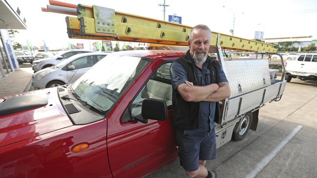 Electrician Dominique Denais, in Morayfield, Brisbane yesterday, says he can see the logic of business tax cuts. Picture: Lyndon Mechielsen