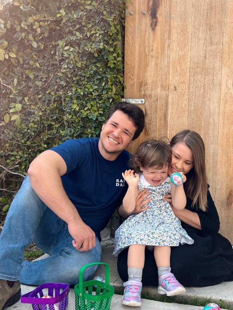 Irwin with her husband, Chandler, and their daughter Grace. Picture: Instagram