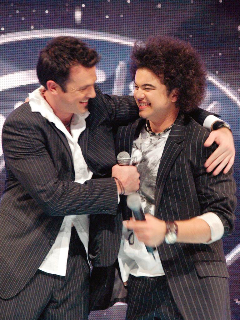 Guy Sebastian (right) rose to fame after winning the inaugural season of Australian Idol. Picture: Network 10