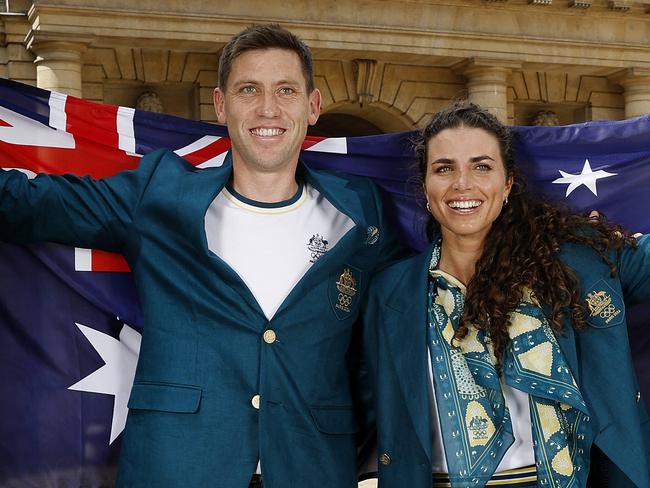 NCA PARIS, FRANCE, 2024 OLYMPIC GAMES. Australian Flag Bearer announcement. Jess Fox and Eddie Ockenden have been announced as the Australian flag Bearers for the Paris Olympics. Pic: Michael Klein