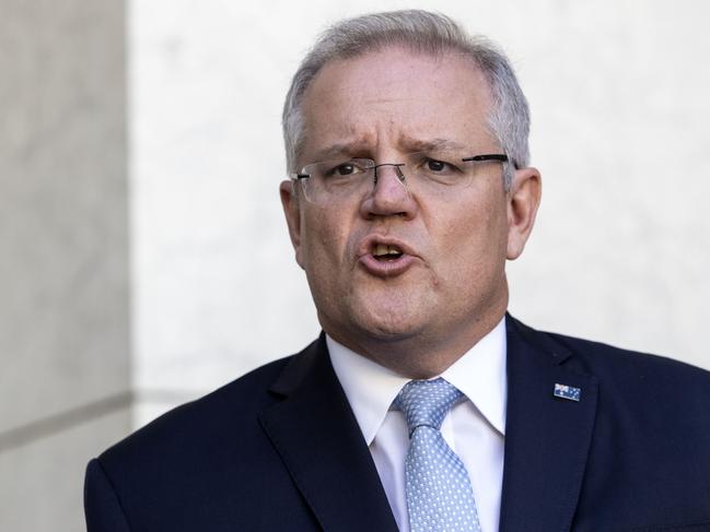 Prime Minister Scott Morrison has urged Australians to take social distancing seriously. Picture: Gary Ramage