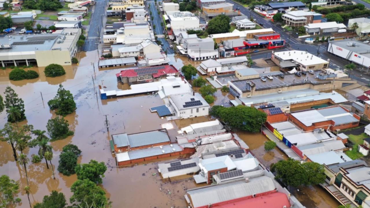 Infinity Flights Photography captured these incredible shots of Gympie experiencing its worst flood in decades on the morning of Saturday, February 26, 2022. This is the Gympie CBD on Saturday morning about 6.30am.