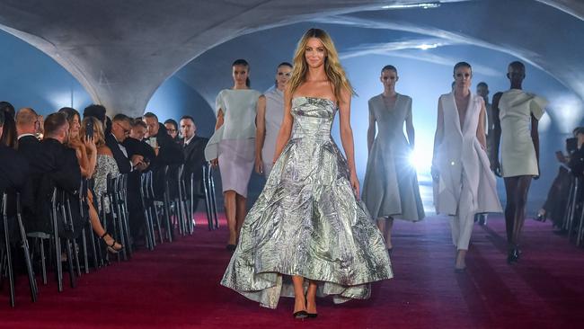 Jennifer Hawkins at the Myer 2017 Autumn Fashion Launch. Picture: Jake Nowakowski