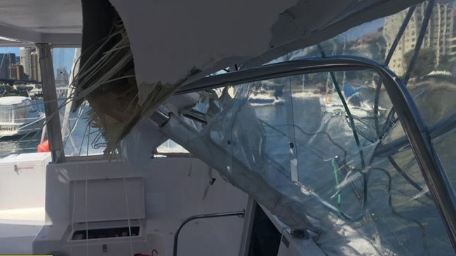 A photo of damage caused during the incident.