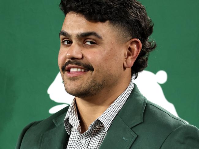 SYDNEY, AUSTRALIA - SEPTEMBER 06: Latrell Mitchell of the Rabbitohs looks on during the round 27 NRL match between South Sydney Rabbitohs and Sydney Roosters at Accor Stadium, on September 06, 2024, in Sydney, Australia. (Photo by Matt King/Getty Images)