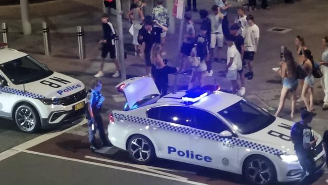 Northern Beaches Police at the scene of an incident near Manly Wharf on January 6 involving a group of 20 young males trying to attack a 13-year-old boy. Picture: Manly Observer