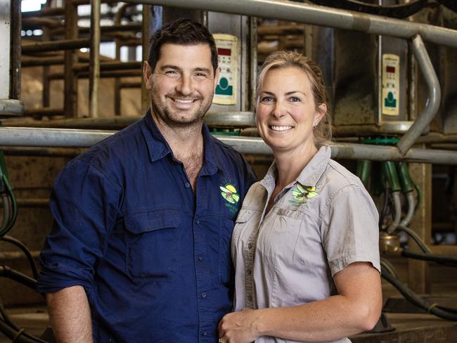 DAIRY: Stuart and Belinda Griffin at WestburyPICTURED: Stuart and Belinda Griffin on farm at WestburyPicture: Zoe Phillips