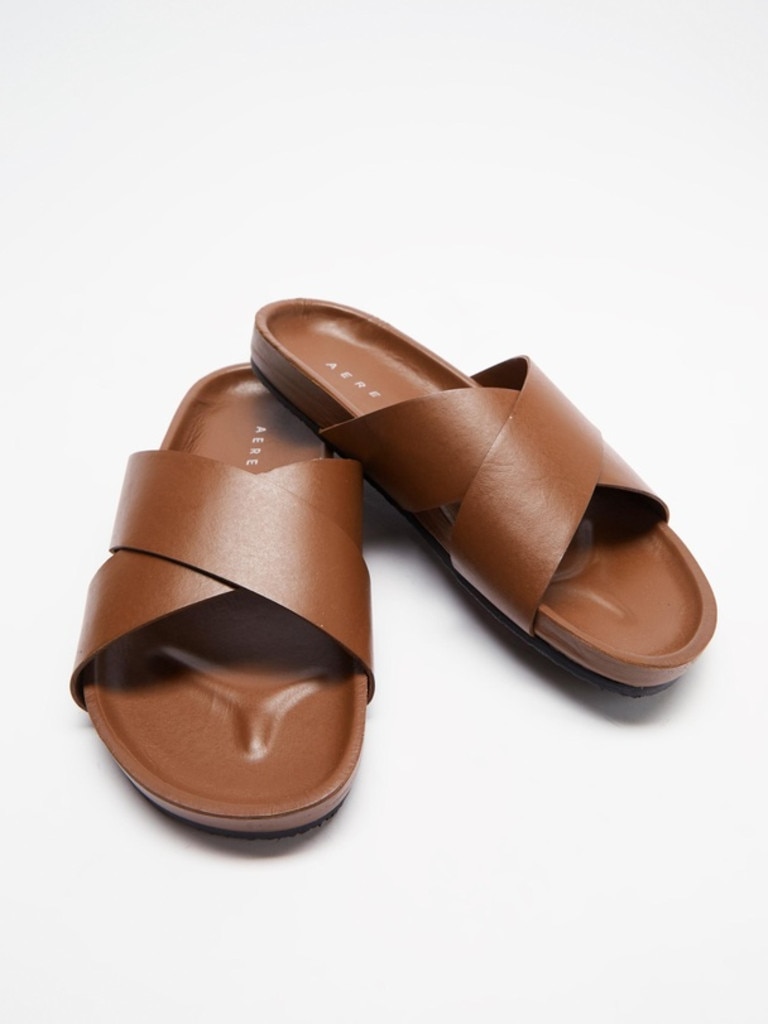 Aere Brunswick Leather Slides.