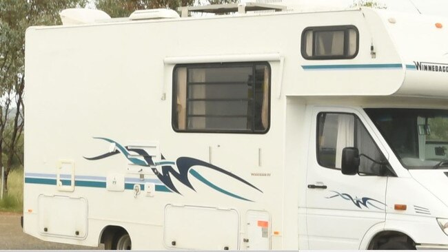 The campervan was found on the side of the road at a rest area near Goonoo Goonoo station on the New England Highway.