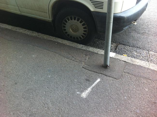 The parking bay where Russell Hawkins received his fine. He thought he was parking in bay 1, when he was actually in bay 3.