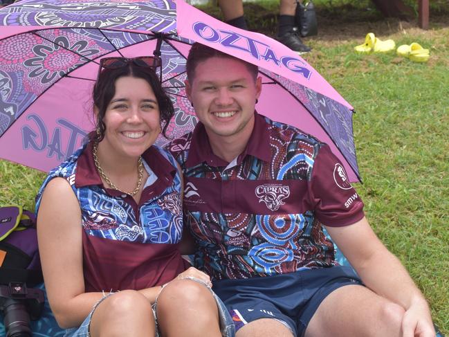 Deanna Brown and Pou Tane at the CQ Capras under-17s Round 1 games against the Townsville Blackhawks at Webb Park, Yeppoon, on February 15, 2025.