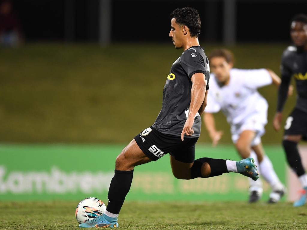 Arzani debuted for Macarthur in the Bulls’ 6-0 win over Magpies Crusaders United in the 2022 Australia Cup round of 32. Picture: Albert Perez/Getty Images