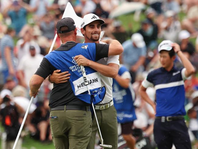 Elation for Joaquin Niemann, the one that got away for Rikuya Hoshino. Picture: Matt King/Getty Images