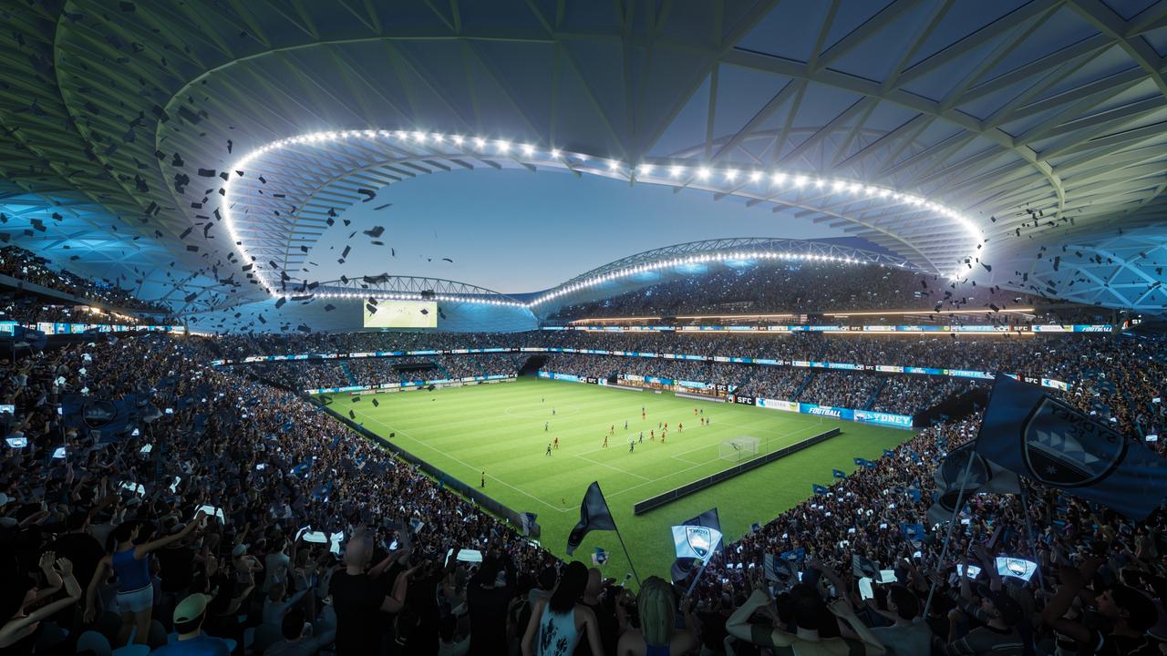 An architectural render of the new Allianz Stadium development at Moore Park.