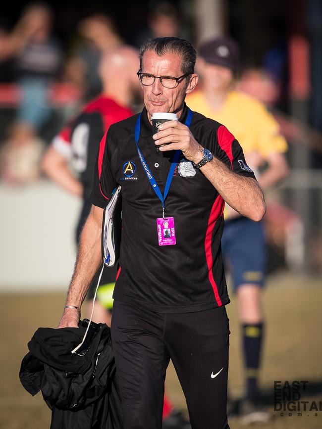 Burleigh Heads football (soccer) coach Colin Phelan. Picture: East End Digital