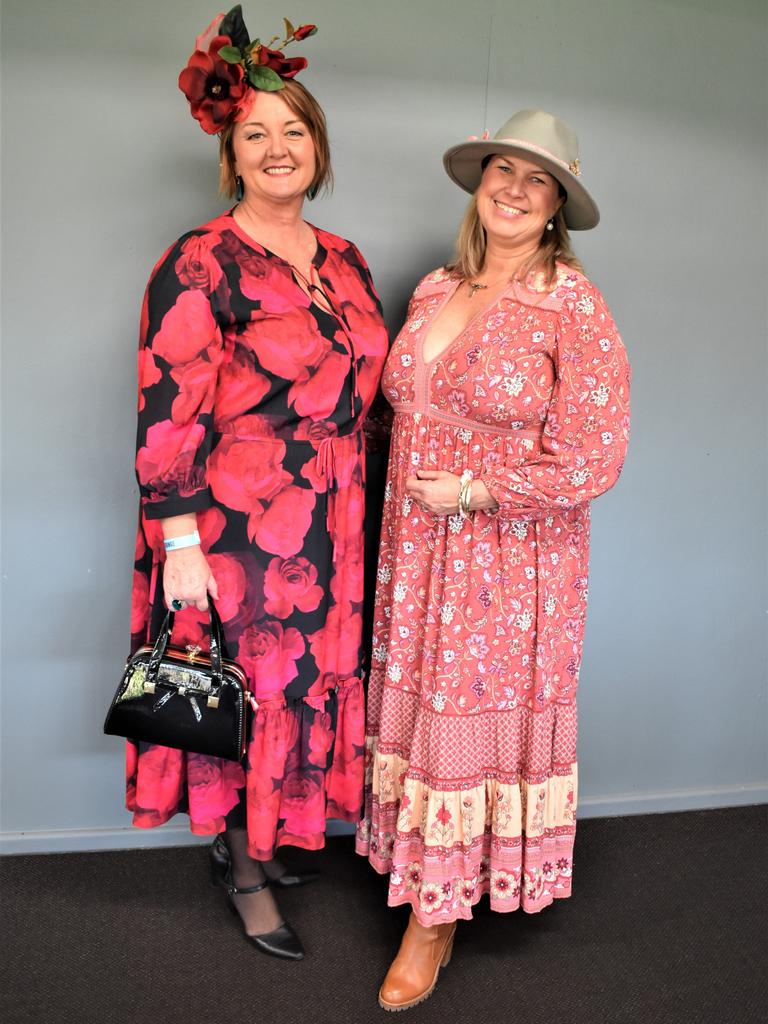 Tracey Kidd and Emma Sloane at the 2023 Rockhampton Girls Grammar 21st Race Day.